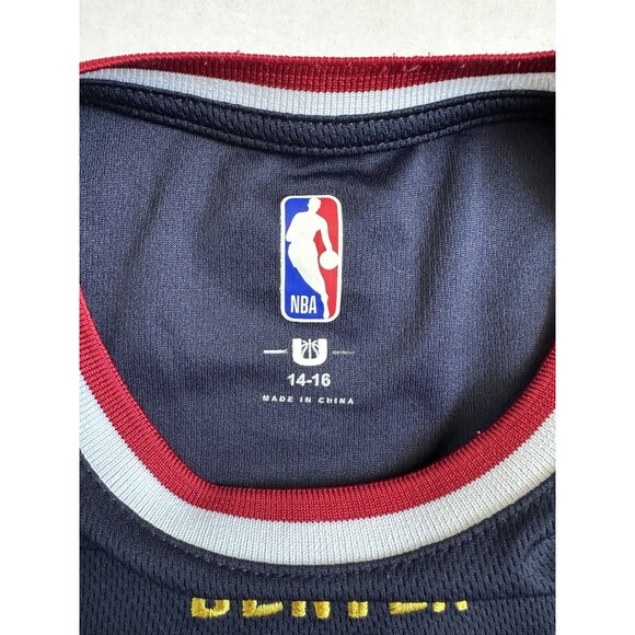 NBA Youth Denver Nuggets Jersey Tank Top Polyester Embroidered Navy Size L - Picture 3 of 10